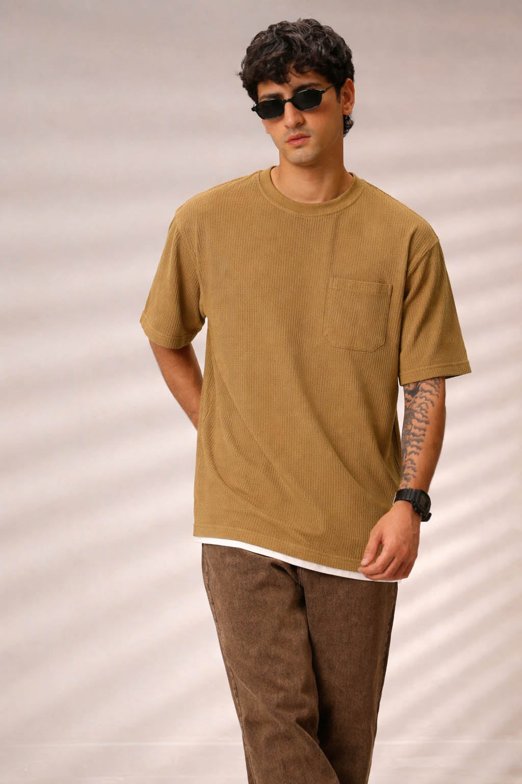 Men Round Neck Oversize Fit Pocket T-Shirt