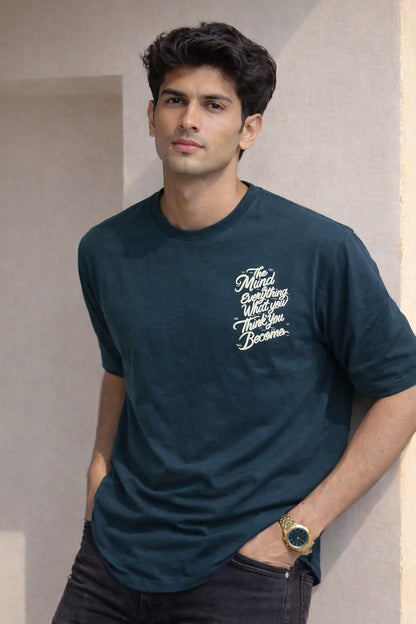 Men Round Neck Oversized Fit T-Shirt