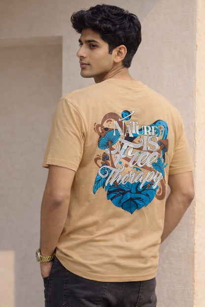 Men Round Neck Oversized Fit T-Shirt