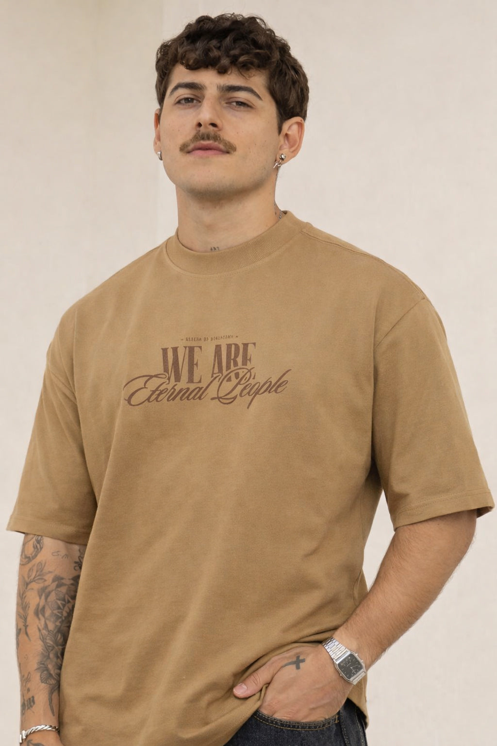 Men Round Neck Oversize Fit T-Shirt