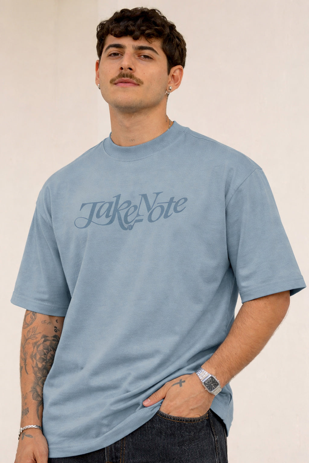 Men Round Neck Oversize Fit T-Shirt