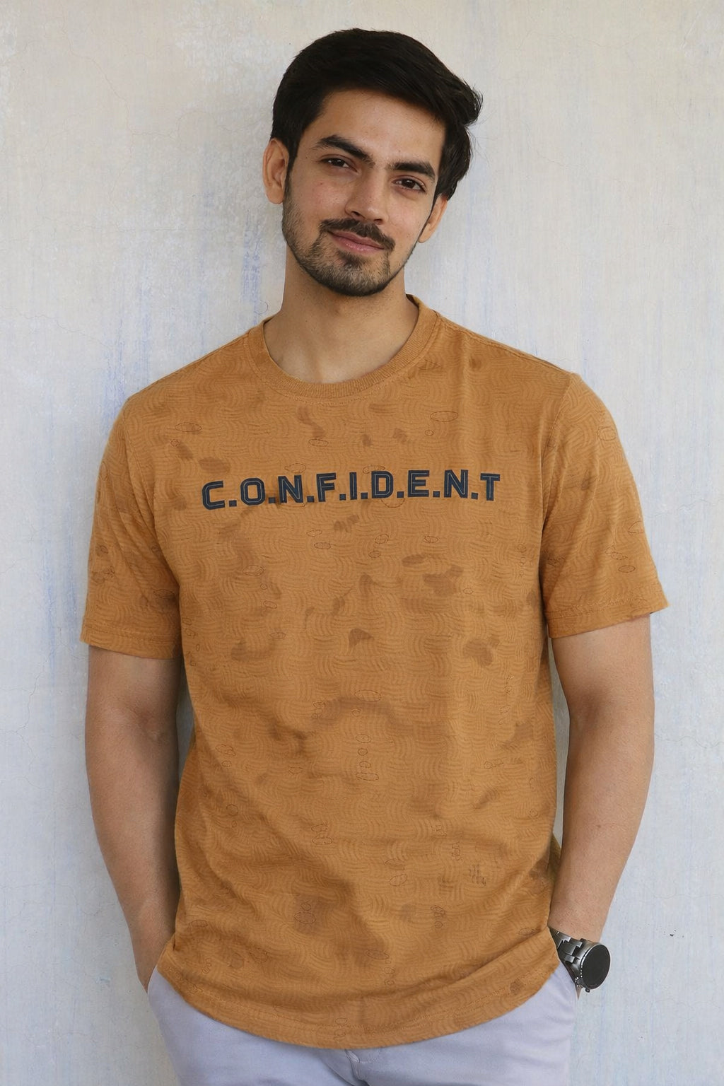 Men Round Neck All Over Print Half Sleeves T-Shirt