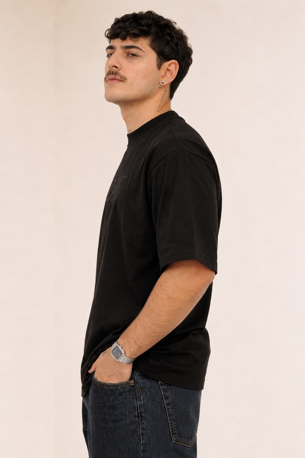 Men Round Neck Oversize Fit T-Shirt