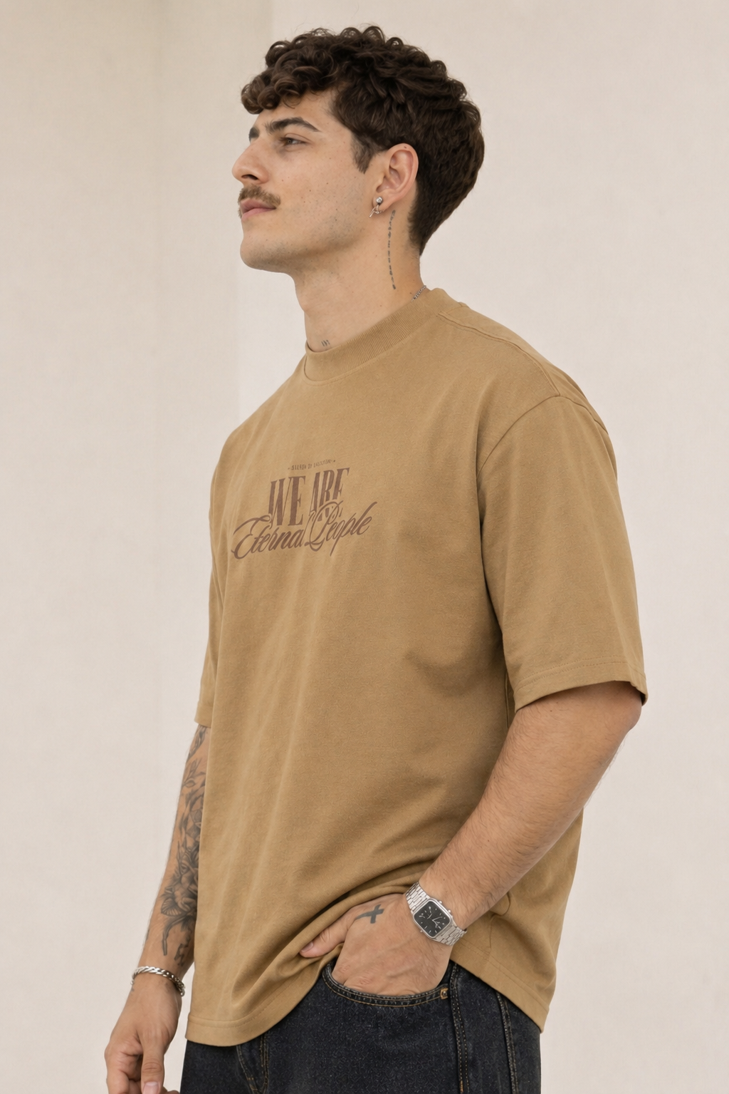Men Round Neck Oversize Fit T-Shirt