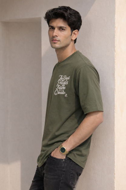 Men Round Neck Oversized Fit T-Shirt