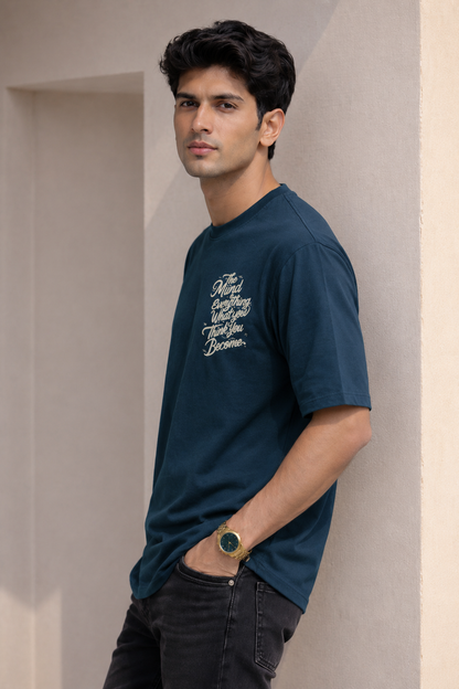 Men Round Neck Oversized Fit T-Shirt
