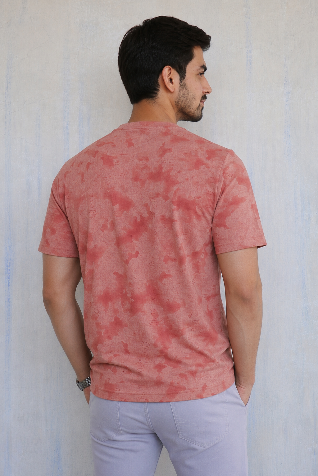 Men Round Neck All Over Print Half Sleeves T-Shirt