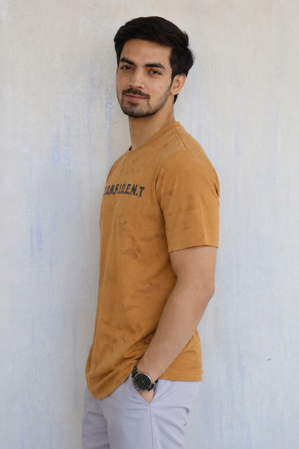 Men Round Neck All Over Print Half Sleeves T-Shirt