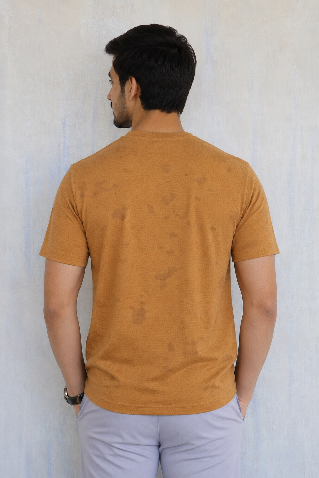 Men Round Neck All Over Print Half Sleeves T-Shirt