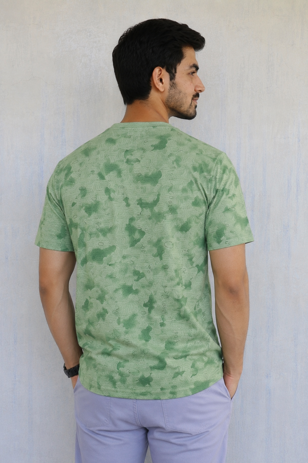Men Round Neck All Over Print Half Sleeves T-Shirt