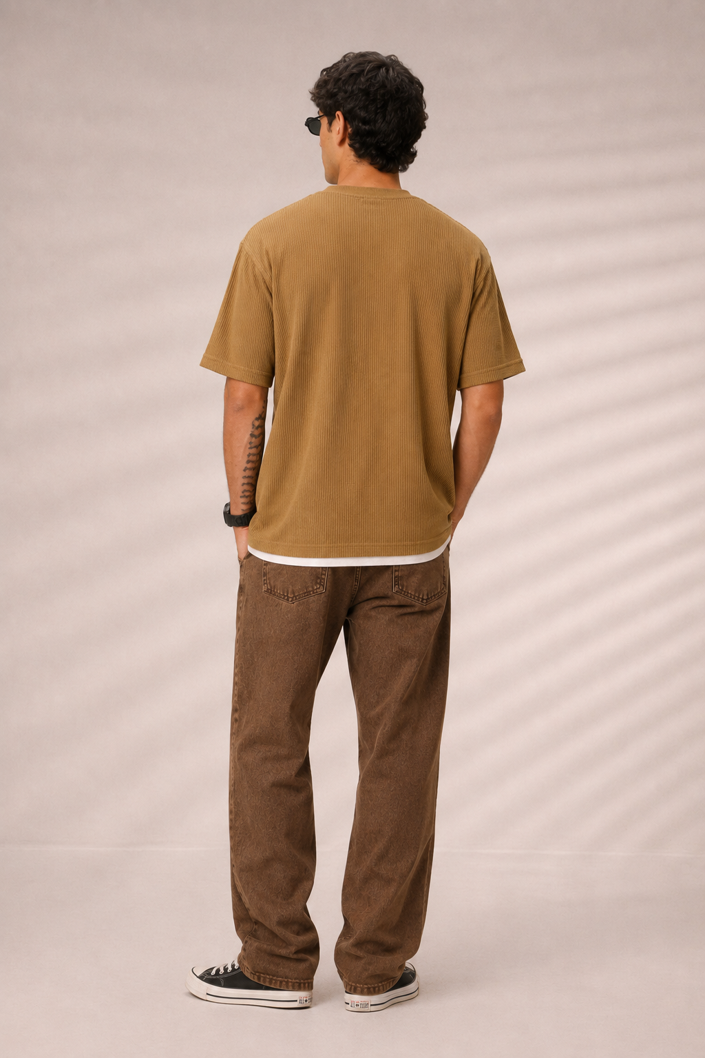 Men Round Neck Oversize Fit Pocket T-Shirt