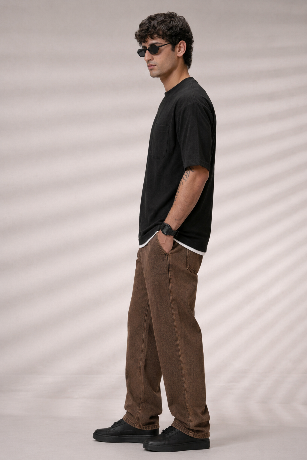 Men Round Neck Oversize Fit Pocket T-Shirt