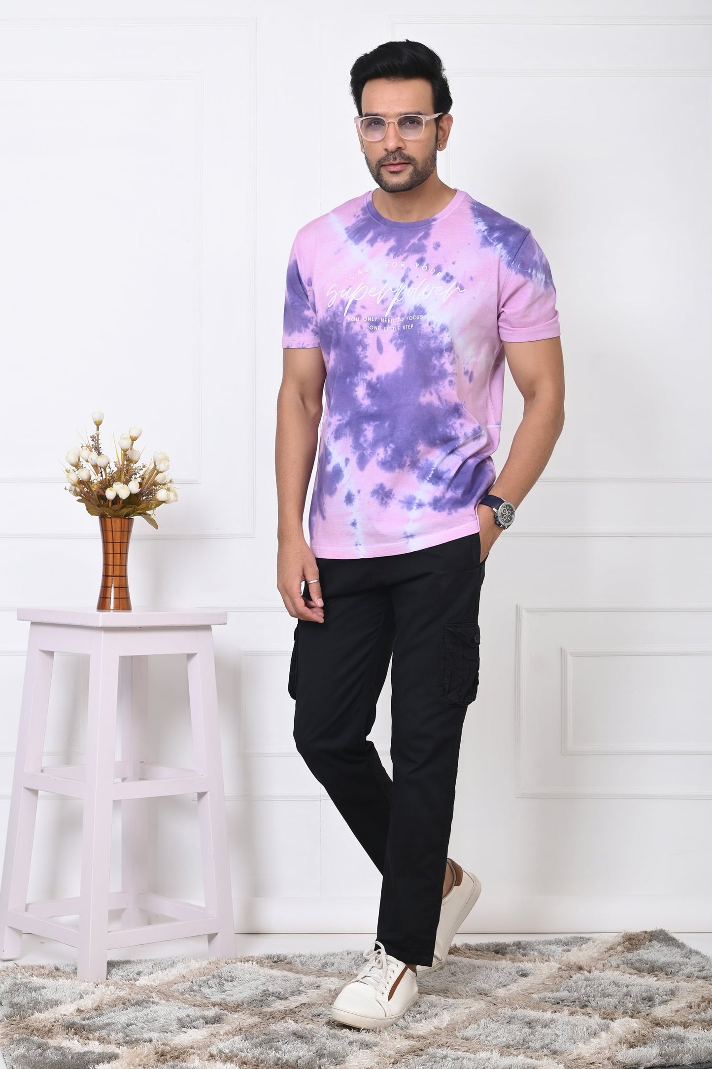 Men Round Neck Printed Half Sleeves T-Shirt