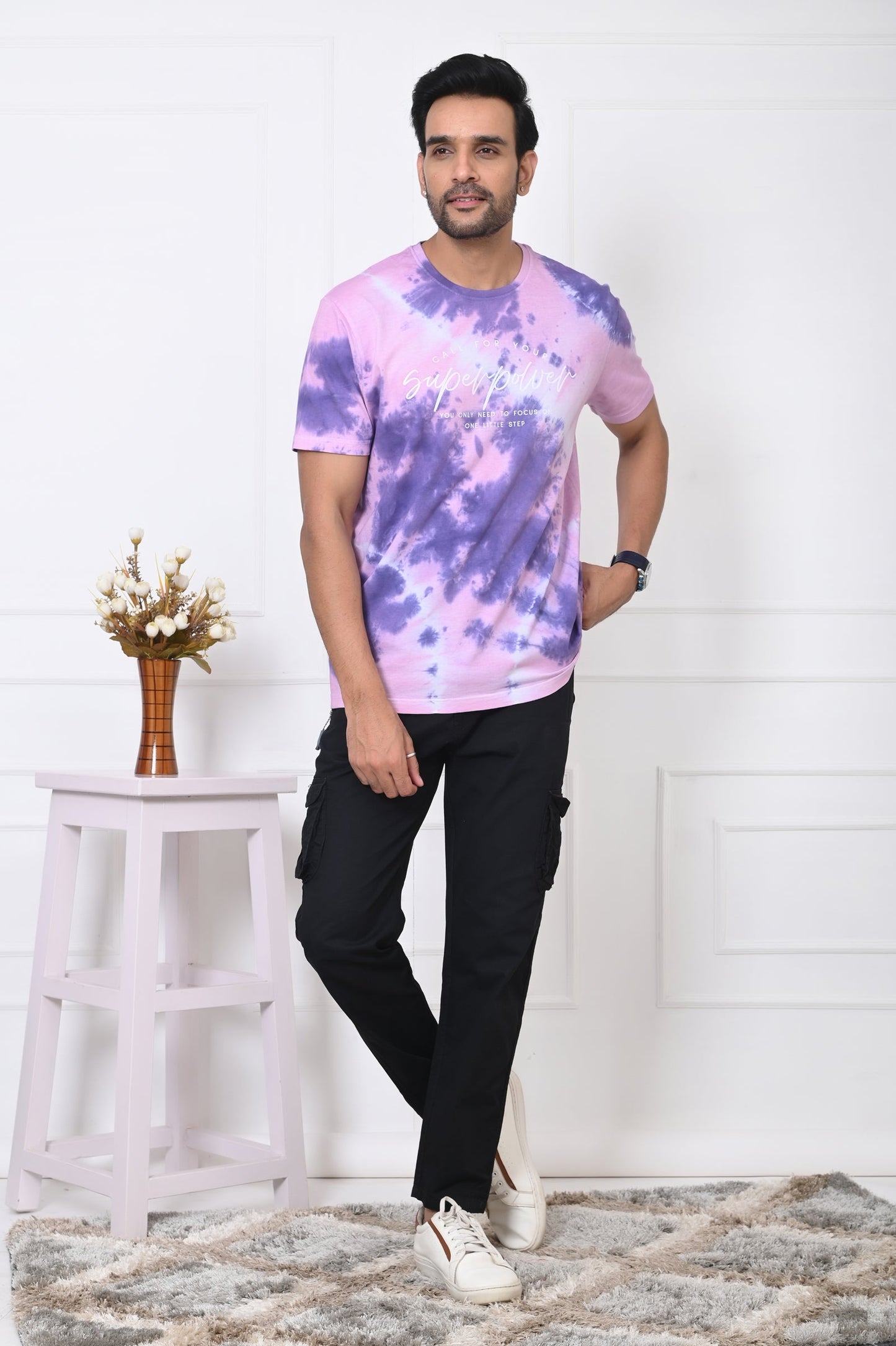 Men Round Neck Printed Half Sleeves T-Shirt