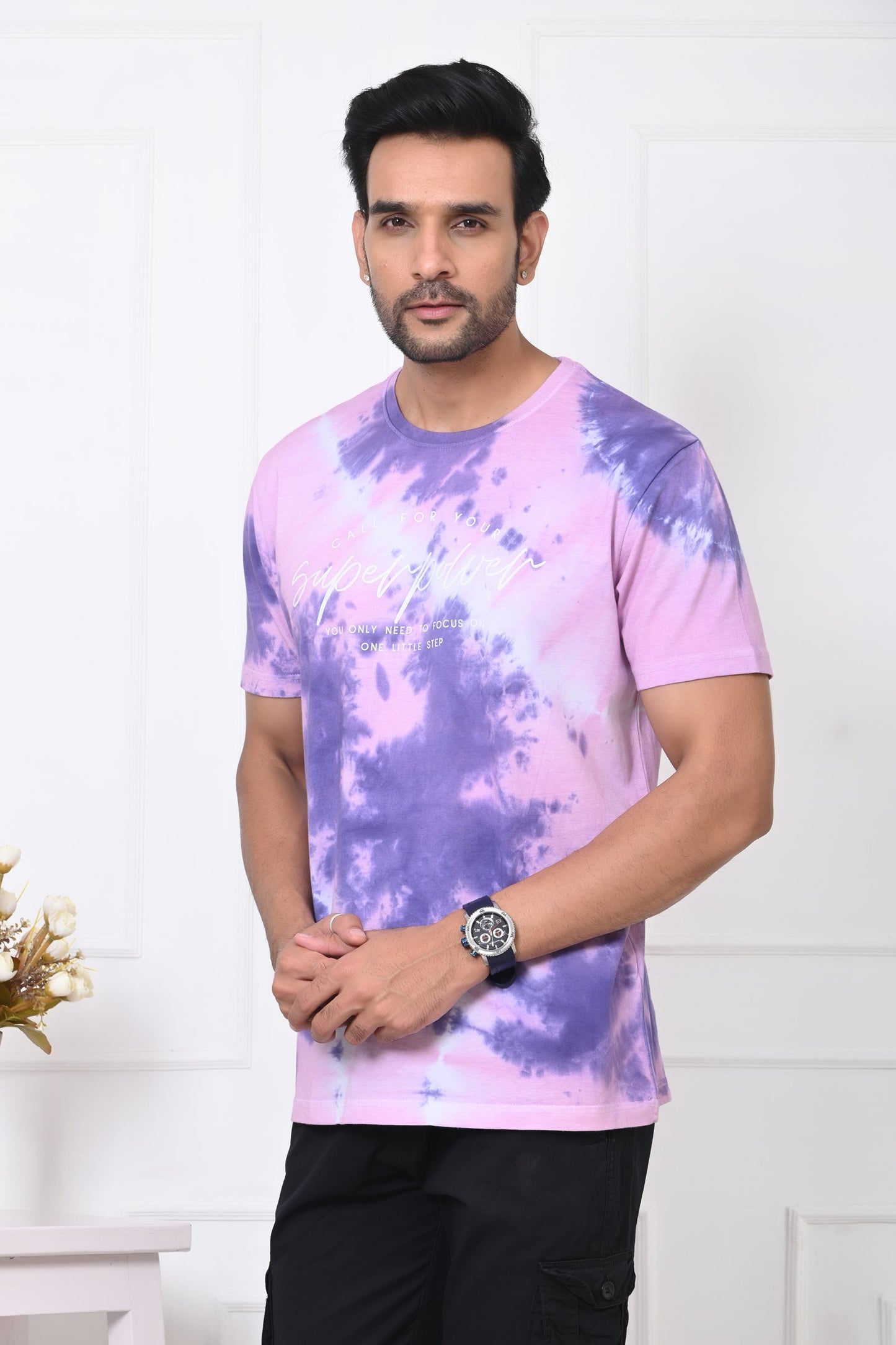 Men Round Neck Printed Half Sleeves T-Shirt