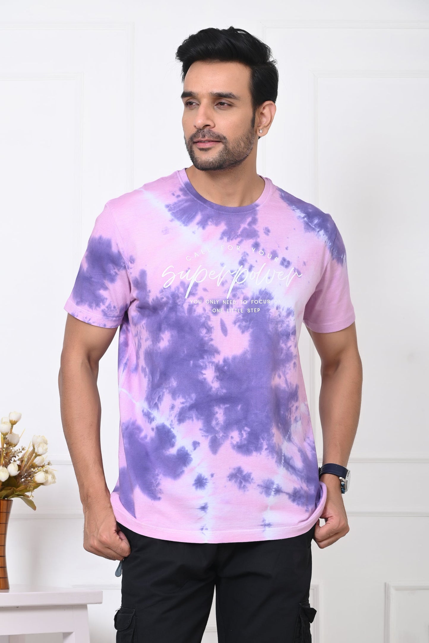 Men Round Neck Printed Half Sleeves T-Shirt