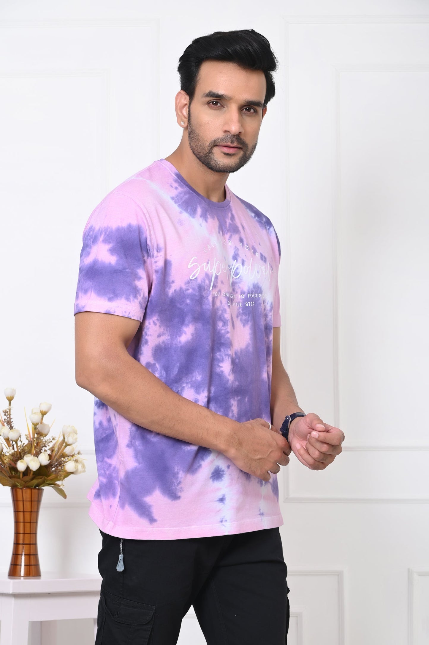 Men Round Neck Printed Half Sleeves T-Shirt