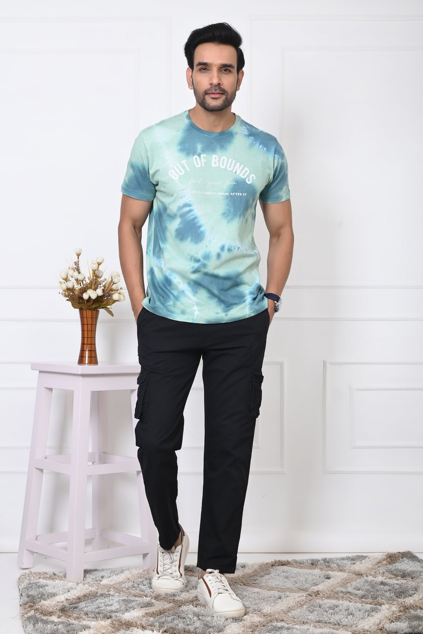 Men Round Neck Printed Half Sleeves T-Shirt