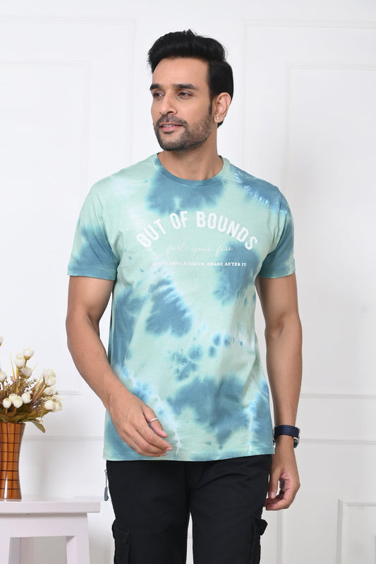 Men Round Neck Printed Half Sleeves T-Shirt