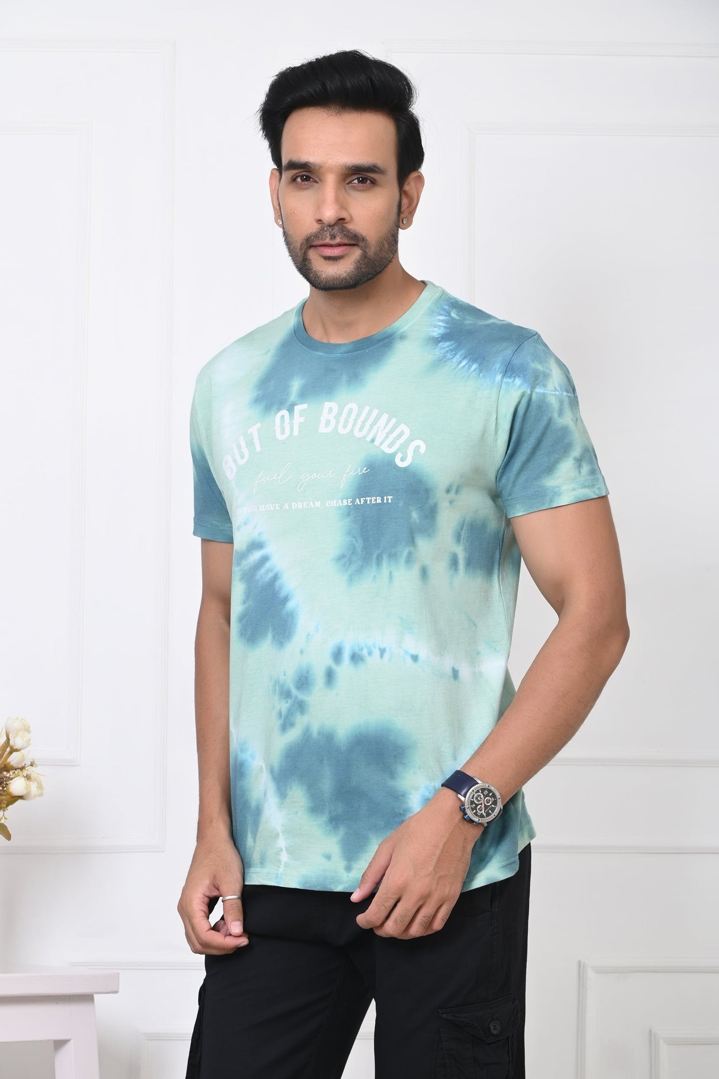 Men Round Neck Printed Half Sleeves T-Shirt