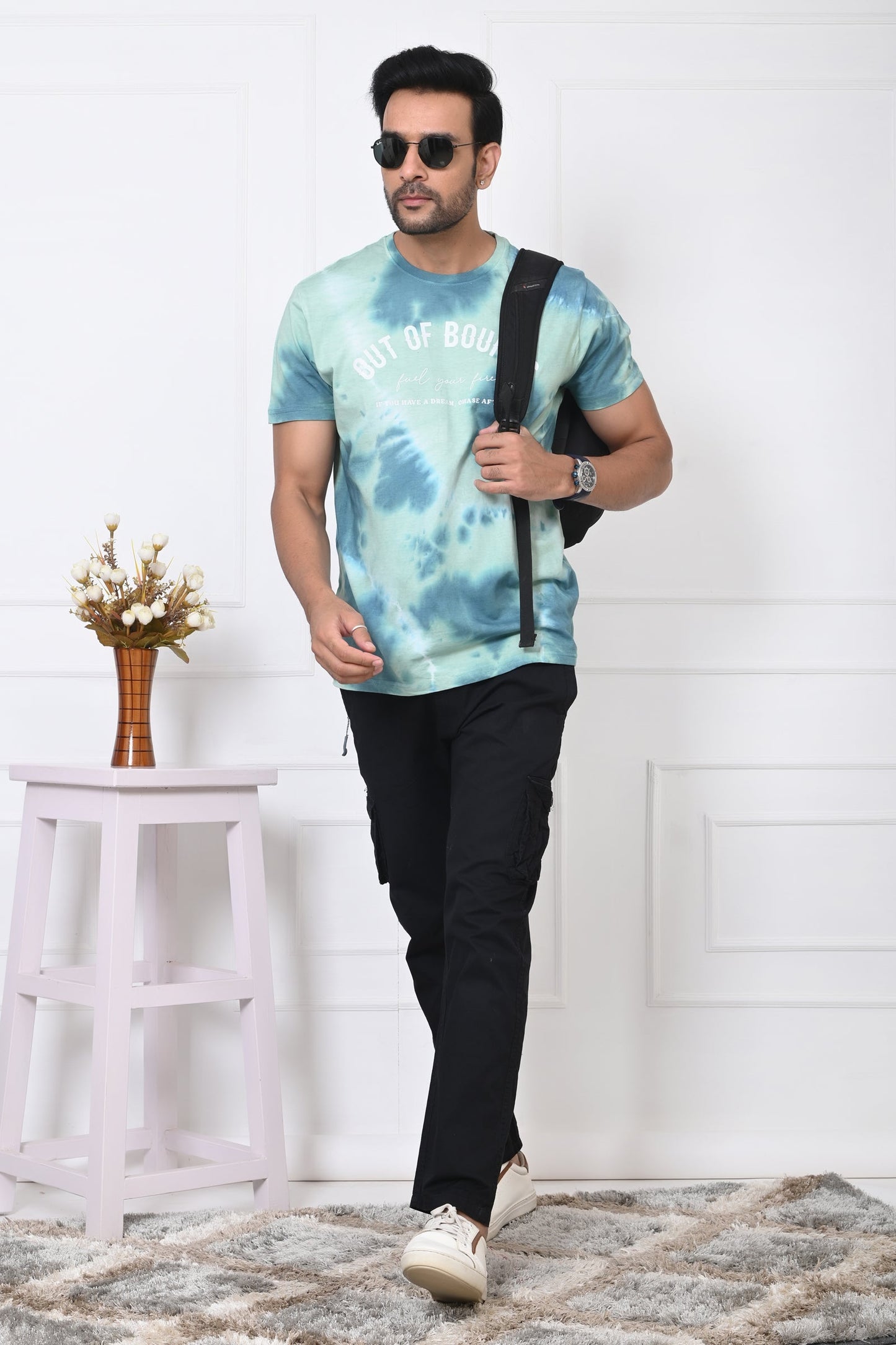 Men Round Neck Printed Half Sleeves T-Shirt
