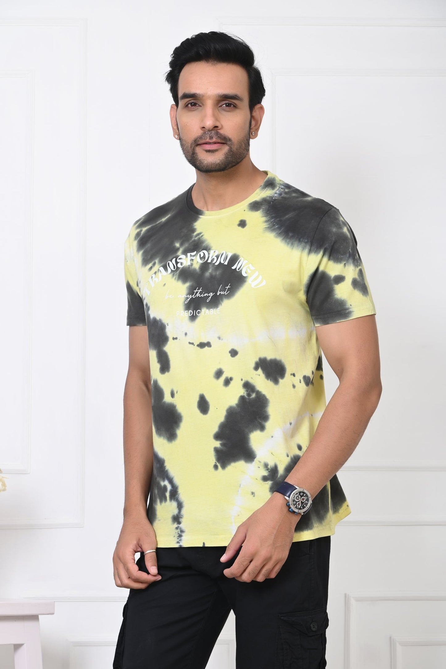 Men Round Neck Printed Half Sleeves T-Shirt