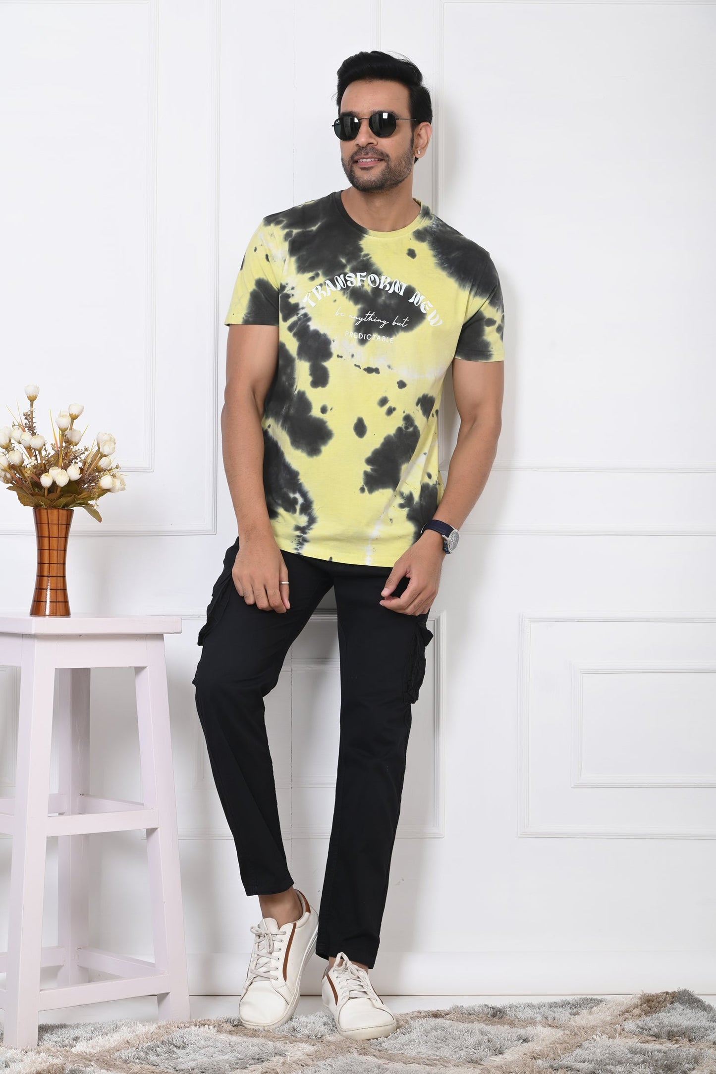 Men Round Neck Printed Half Sleeves T-Shirt