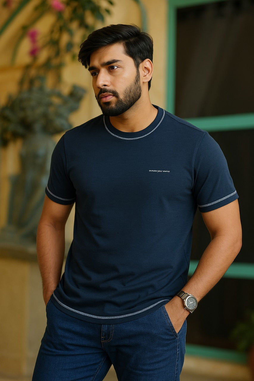 Men Round Neck Oversize Fit Pocket T-Shirt