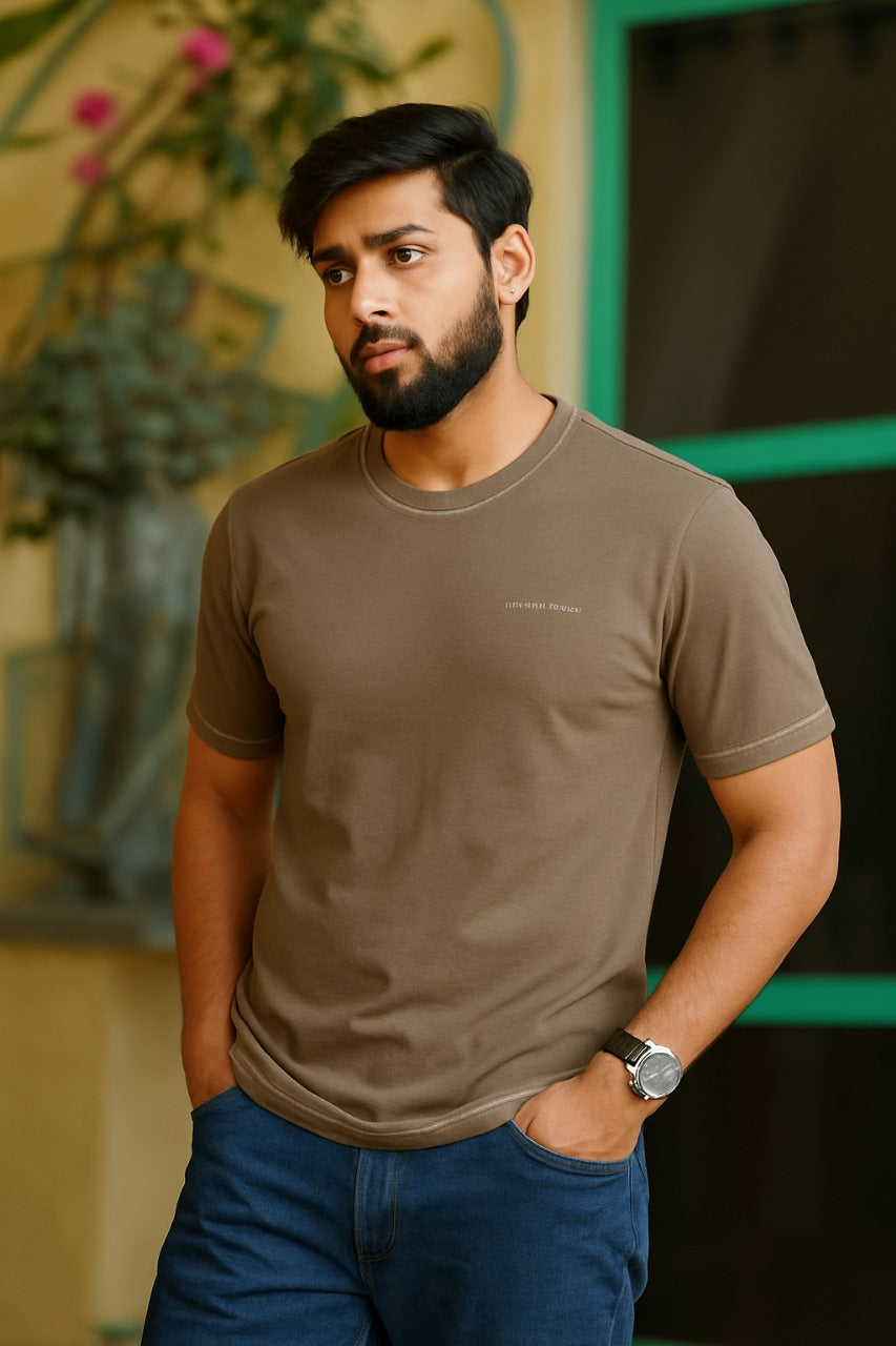 Men Round Neck Oversize Fit Pocket T-Shirt