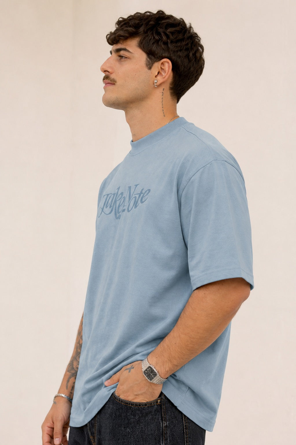 Men Round Neck Oversize Fit T-Shirt
