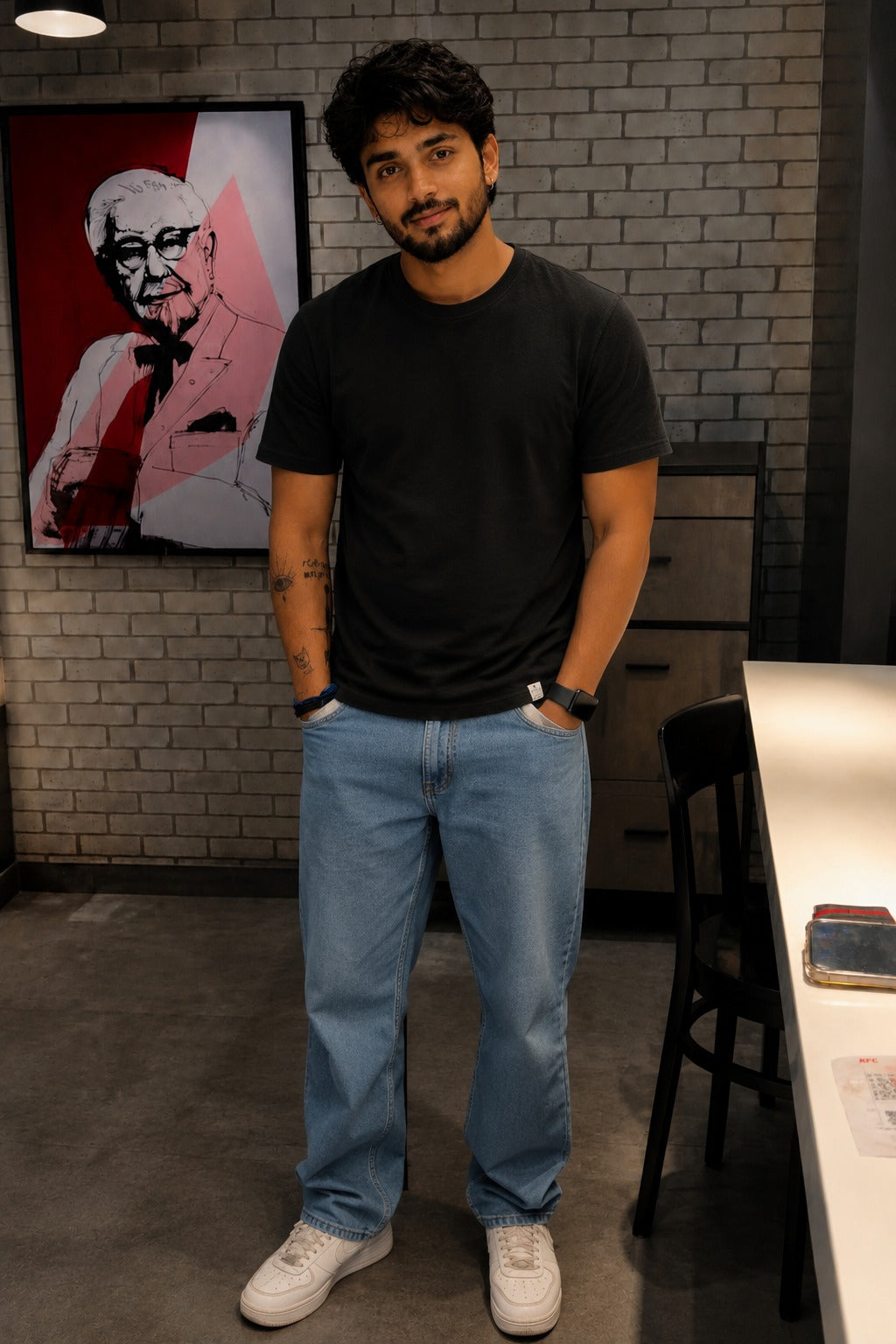 Men Round Neck Solid Half Sleeves T-Shirt